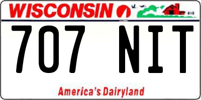 WI license plate 707NIT