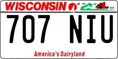 WI license plate 707NIU