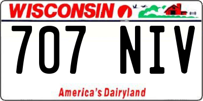 WI license plate 707NIV