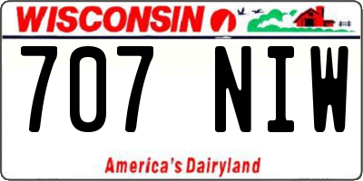 WI license plate 707NIW
