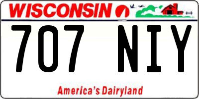 WI license plate 707NIY