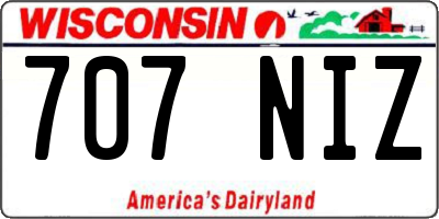 WI license plate 707NIZ