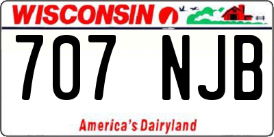 WI license plate 707NJB