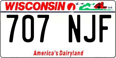 WI license plate 707NJF