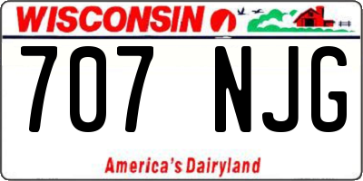 WI license plate 707NJG
