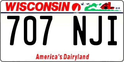 WI license plate 707NJI