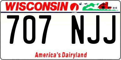 WI license plate 707NJJ