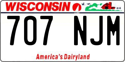 WI license plate 707NJM