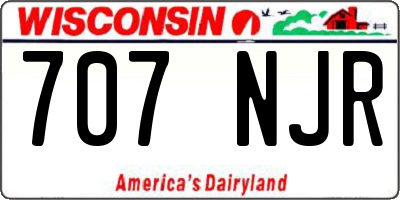 WI license plate 707NJR