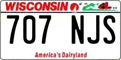 WI license plate 707NJS