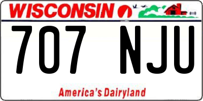 WI license plate 707NJU