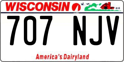 WI license plate 707NJV