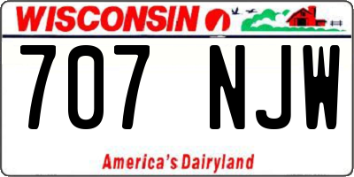 WI license plate 707NJW