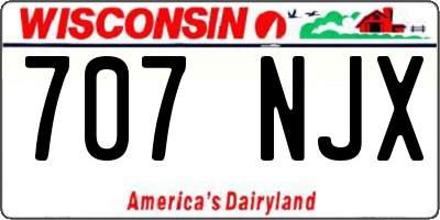 WI license plate 707NJX