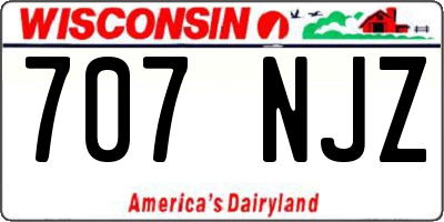 WI license plate 707NJZ