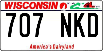 WI license plate 707NKD
