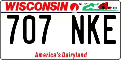 WI license plate 707NKE