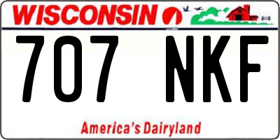 WI license plate 707NKF