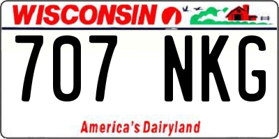 WI license plate 707NKG