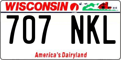 WI license plate 707NKL