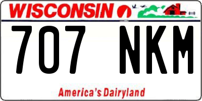 WI license plate 707NKM