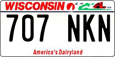 WI license plate 707NKN