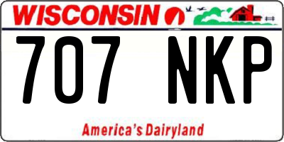 WI license plate 707NKP