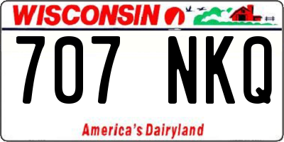 WI license plate 707NKQ