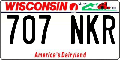 WI license plate 707NKR