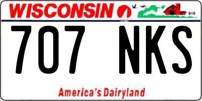 WI license plate 707NKS