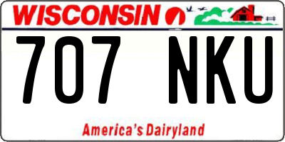 WI license plate 707NKU
