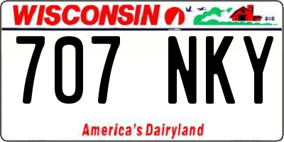WI license plate 707NKY