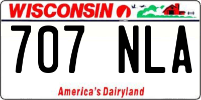 WI license plate 707NLA