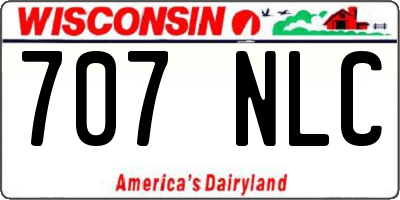 WI license plate 707NLC
