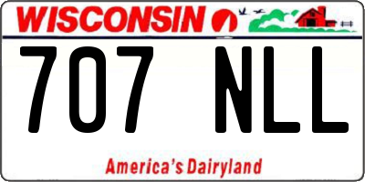 WI license plate 707NLL