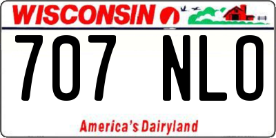 WI license plate 707NLO