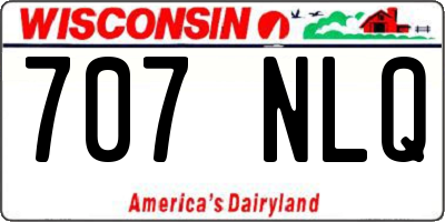WI license plate 707NLQ