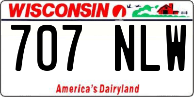 WI license plate 707NLW