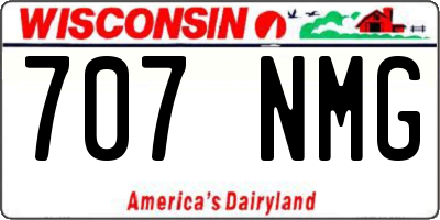 WI license plate 707NMG
