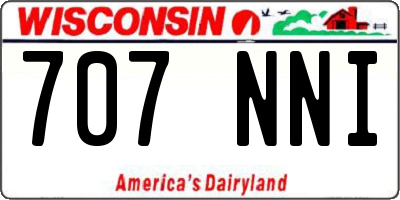 WI license plate 707NNI
