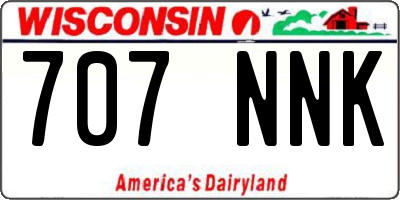 WI license plate 707NNK