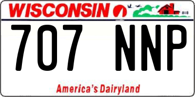 WI license plate 707NNP