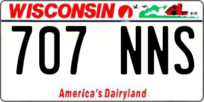 WI license plate 707NNS