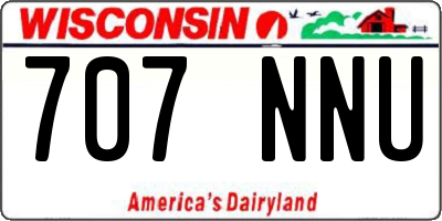WI license plate 707NNU