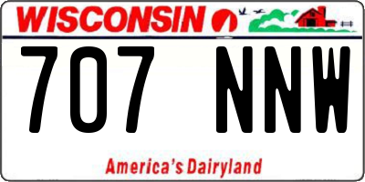 WI license plate 707NNW