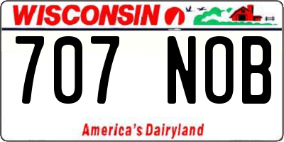 WI license plate 707NOB