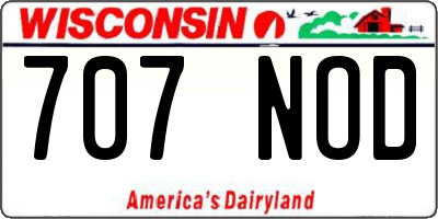 WI license plate 707NOD