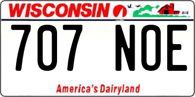 WI license plate 707NOE