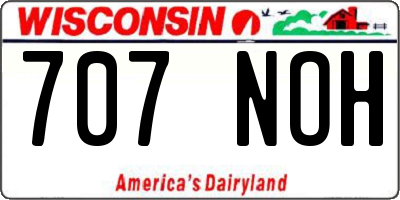 WI license plate 707NOH