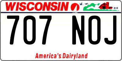 WI license plate 707NOJ